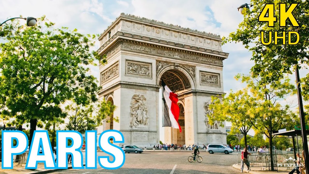 Paris walking tour Arc de Triomphe Champs Elys&eacute;es Paris 4K 2021 | Paris 4K | A walk in paris