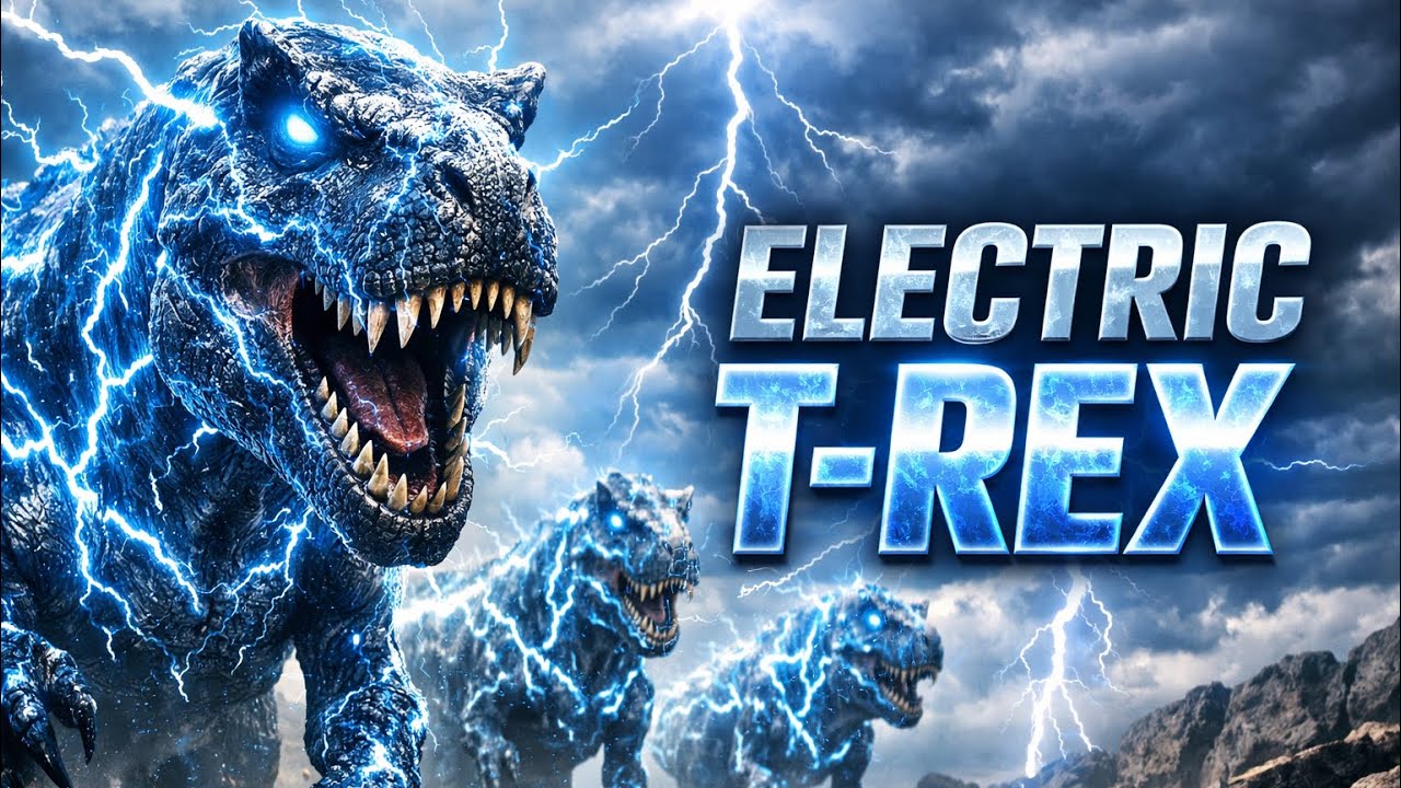 Electric T-Rex Dinosaurs Walking on Earth ⚡🦖 | Scary Lightning Dinosaurs
