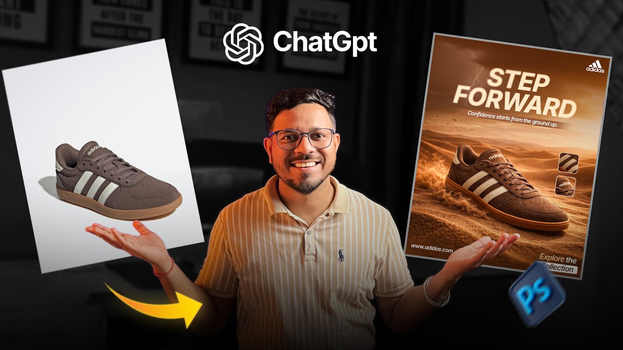 ChatGPT + Photoshop Magic 🔥 Basic Product Photo → Premium Brand Photoshoot