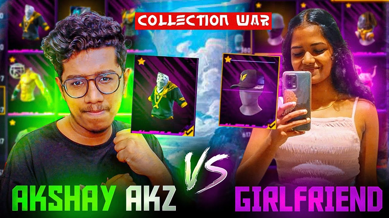 Akshay Akz Vs Girlfriend 😍 Rarest Collection Versus 😍 Free Fire Best Collection In Kerala