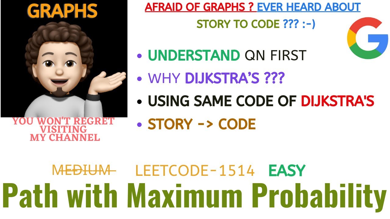 Path with Maximum Probability | Using Dijkstra's | GOOGLE | Leetcode-1514 | Live Code