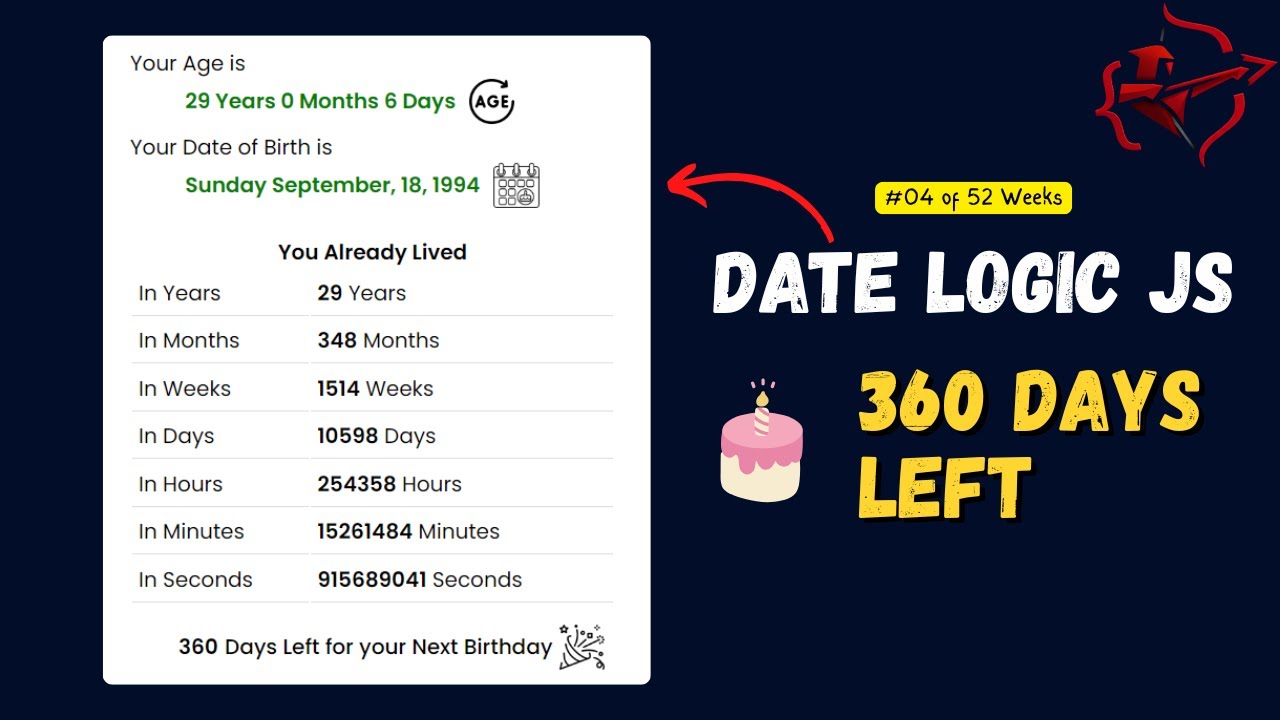 Advanced Age Calculator in JavaScript (Date Logic Project)