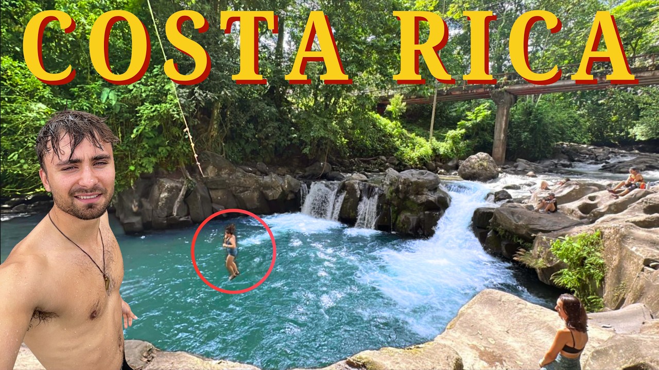 La Fortuna’s BEST FREE Waterfall Rope Swing & Swimming Spot