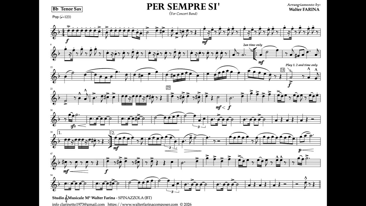 Per sempre sì - Sal Da Vinci (Elab.per banda di Walter Farina)