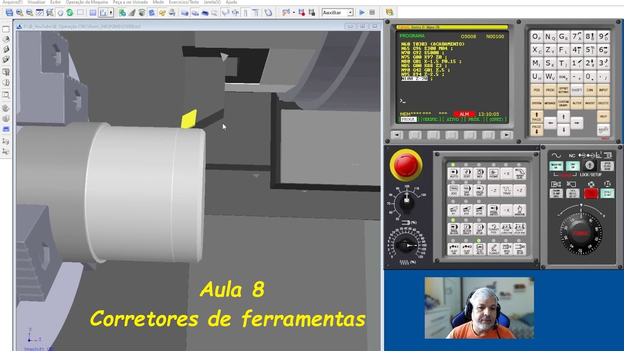 OPERAÇÃO DE TORNO CNC FANUC - CORREÇÕES DE FERRAMENTAS