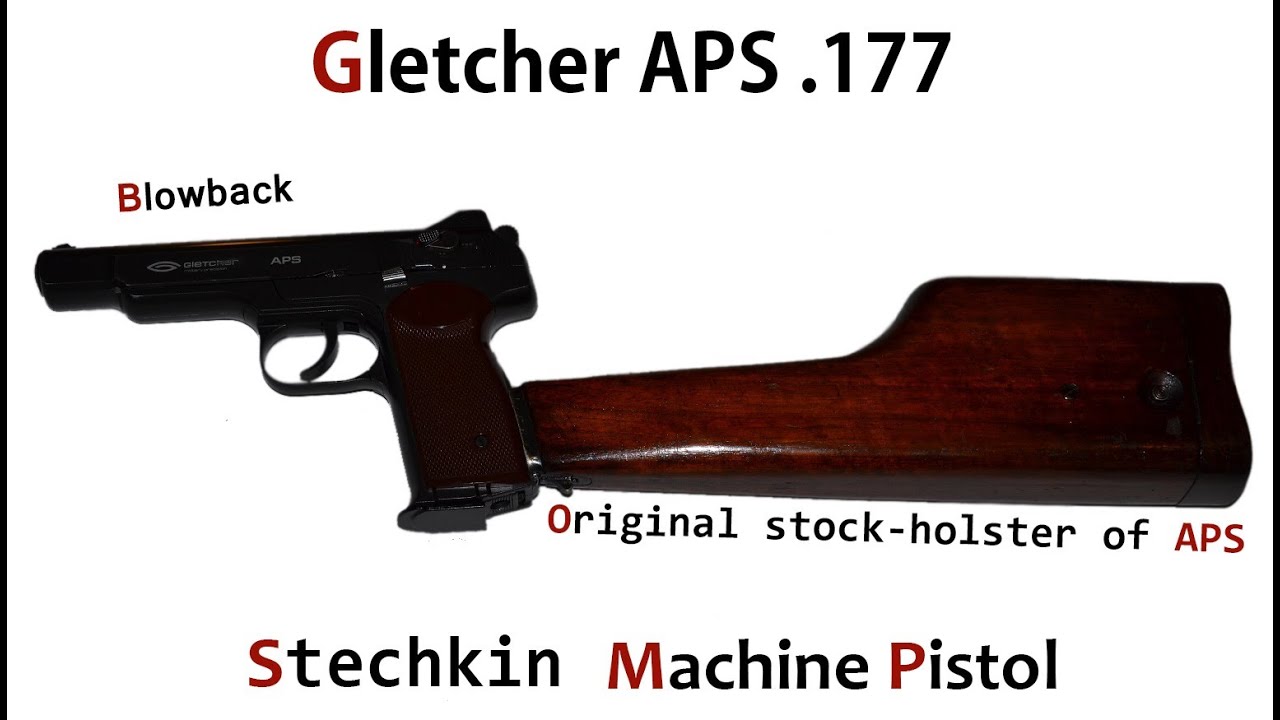 Gletcher APS (Stechkin machine pistol airgun replica).