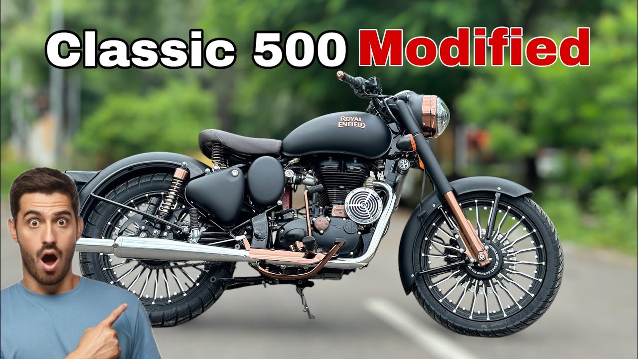 New Royal Enfield classic 500 modified into stealth  black  | Bike modifications @BulletTower