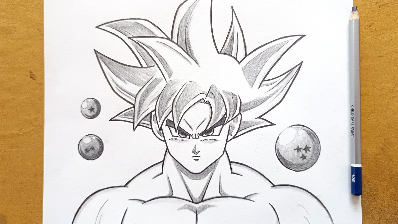 How to draw Goku ultra instinct form step by step for beginners || Anime drawing tutorial