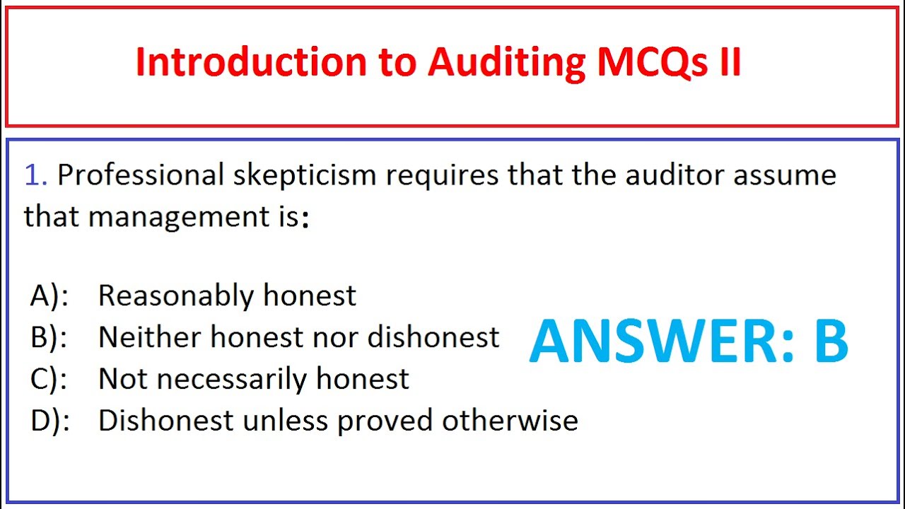 Introduction to Auditing MCQs | Audit MCQs | Senior Auditor Test Preparation | Commerce MCQs |