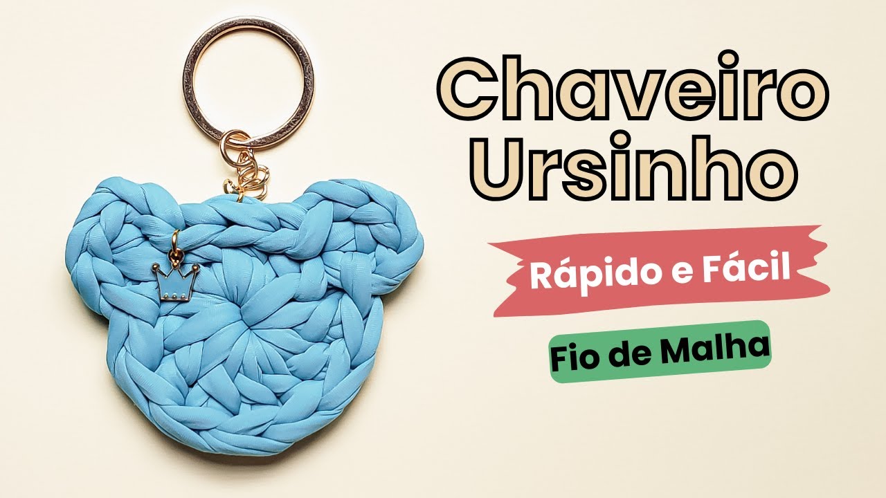 Como Fazer um Chaveiro de Cara de Urso em Crochê | Ursinho Crochê Pequeno | Urso de Crochê Simples