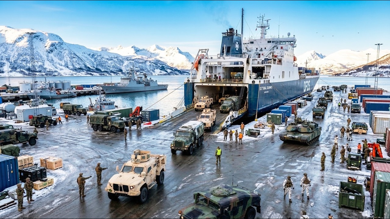 NATO Massive Arctic Operation! U.S., Norwegian & German Forces Unload Military Vehicles in Norway