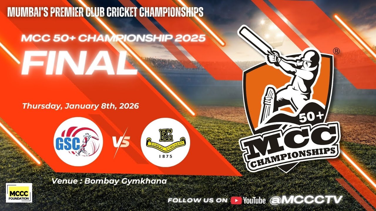 FINAL - Bombay Gymkhana VS  Goregaon Sports Club ||  MCC 50+ Championship 2025