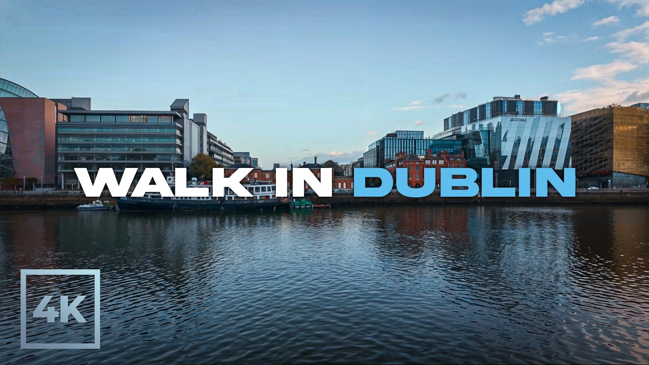 Dublin 🇮🇪 Sunrise Walk [4k] Ambient Sound | 90 Minutes