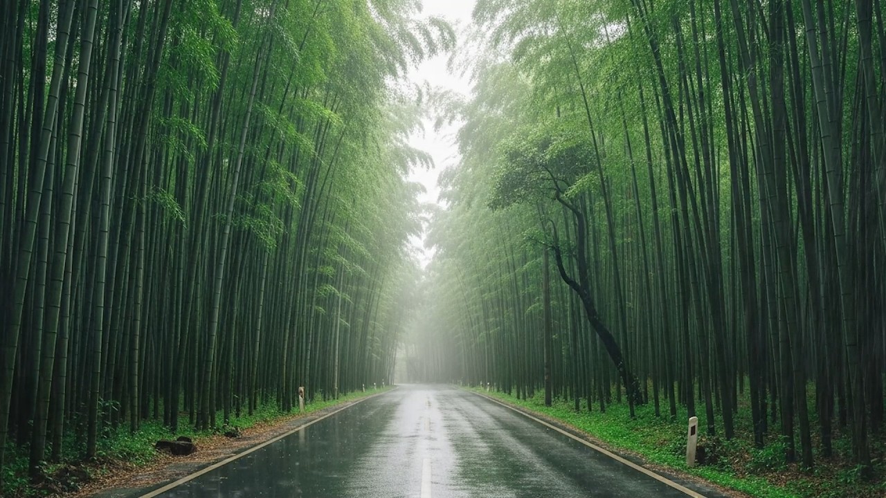 Relaxing Rain in Forest Path, Sleep, Relax, Meditation, Asmr, Real Shot