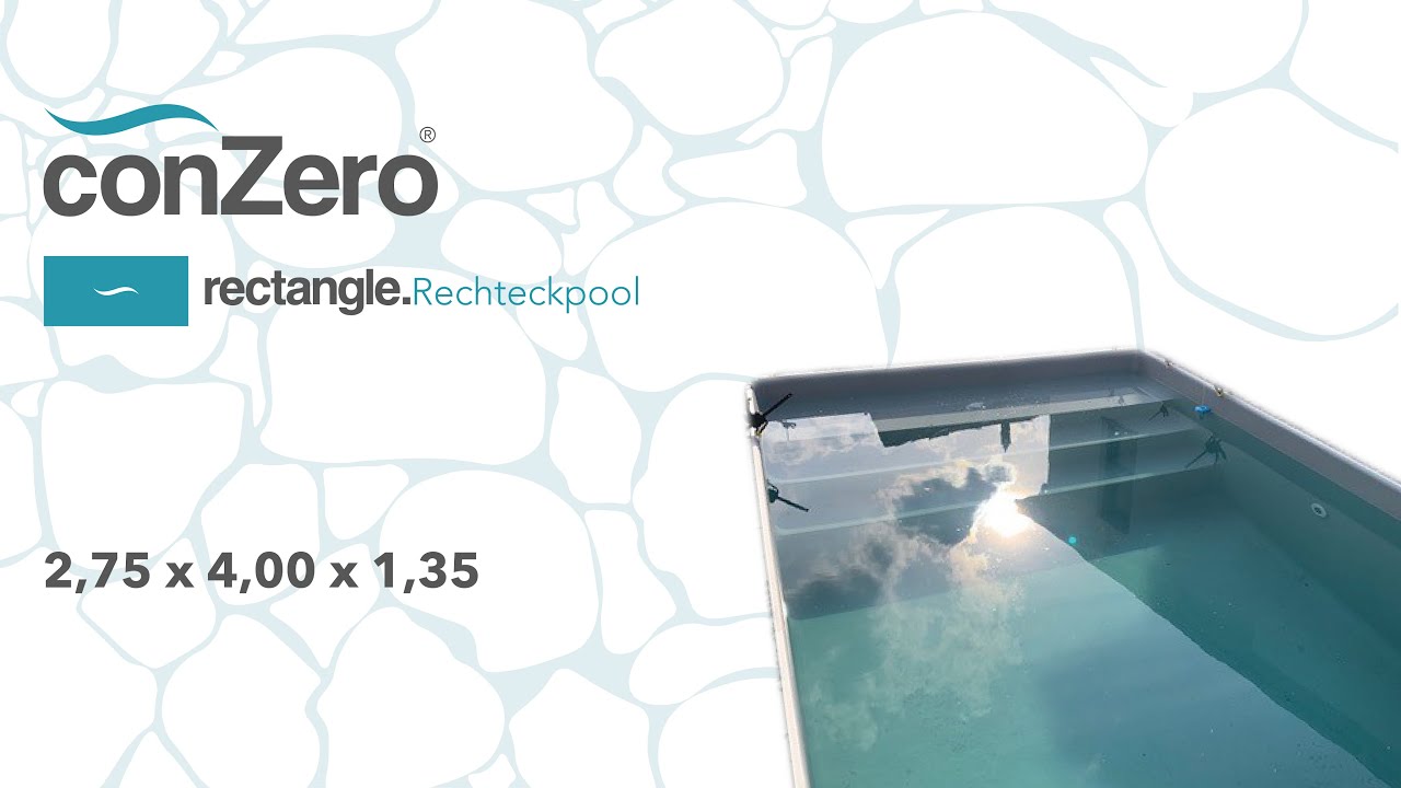 conZero Rechteckpool 2,75 x 4,00 x 1,35 mit Beachtreppe