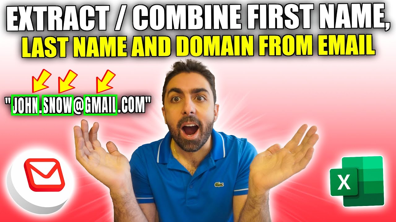 Get First / Last Name and Domain from Email Address 📧+ Create Emails from Names in Excel