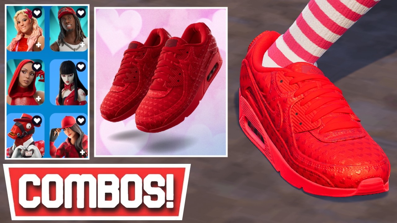 *NEW* BEST NIKE AIR MAX 90 'VALENTINES DAY' KICKS COMBOS! | Fortnite
