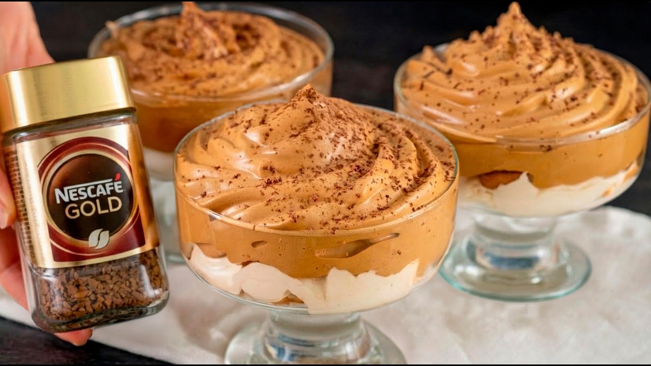 My Family Trick! no SUGAR! The most amazing dessert in 5 minutes! Every day coffee mousse!