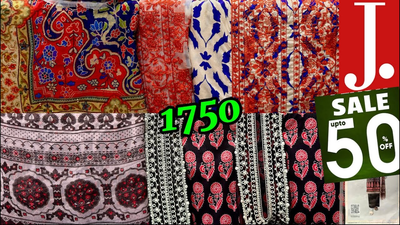 J.Azaadi Flat 70% 40% Sale🔥Suit 1750&hearts;️J. Biggest Summer Unstitched Sale 2026🔥 j. sale 