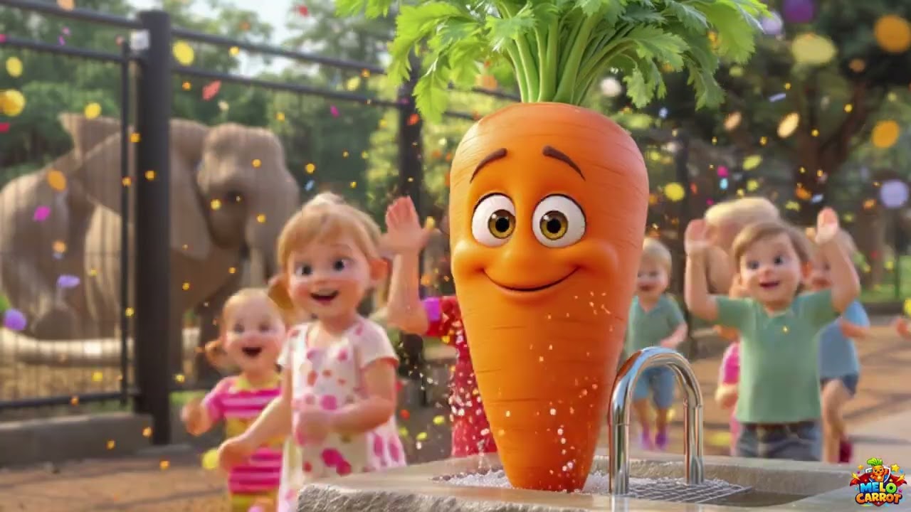 Wash Your Hands with Melo Carrot 🥕🎷🦁 Zoo Song for Kids