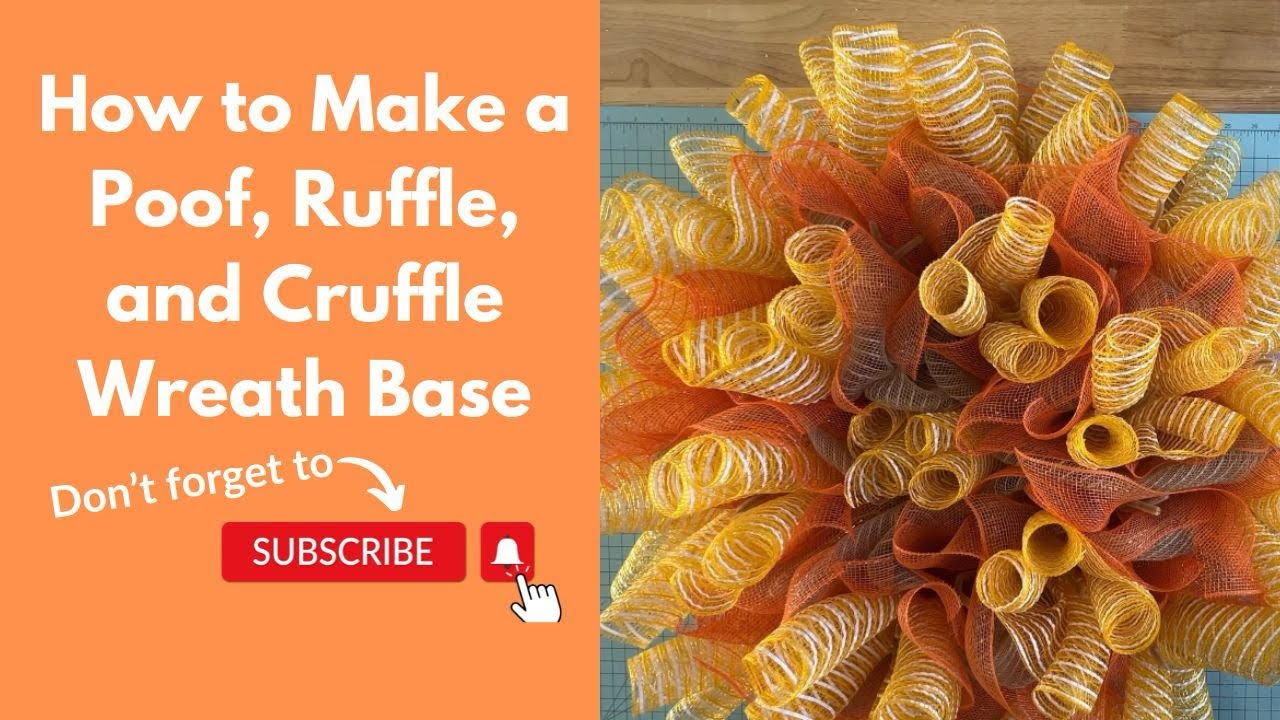 How to Make a Wreath Base on a Bicycle Wheel Frame  Using Poofs, Ruffles, and Cruffles #DecoMesh