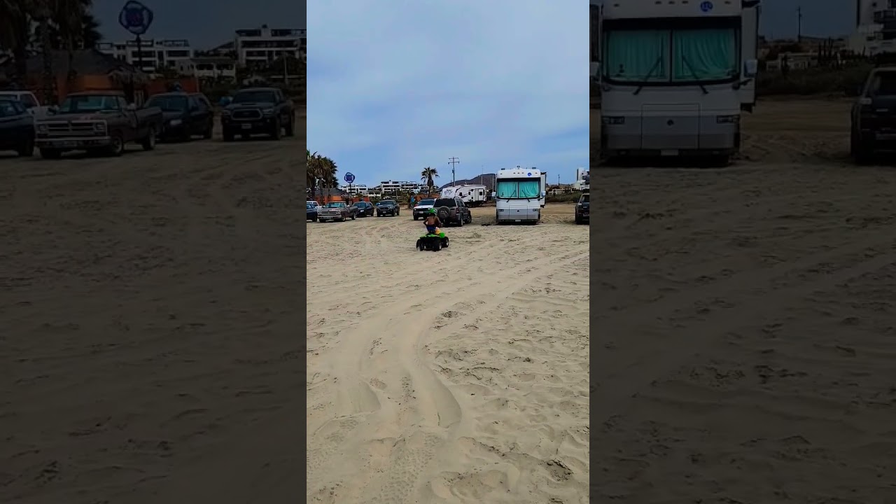 Cerritos Beach RV campground #rvlife #camping #campground #nomad #baja #mexico #beach #quad #camper
