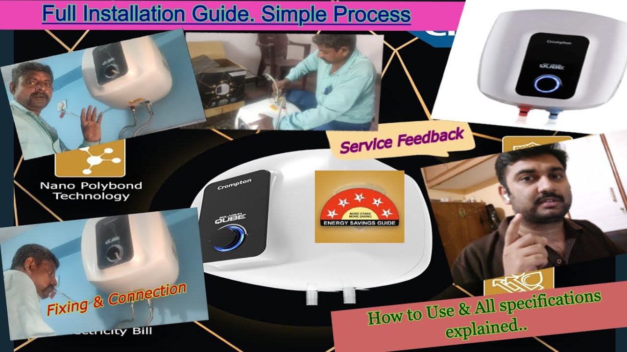 Crompton Solarium Qube 15ltr Geyser Installation process / Guide