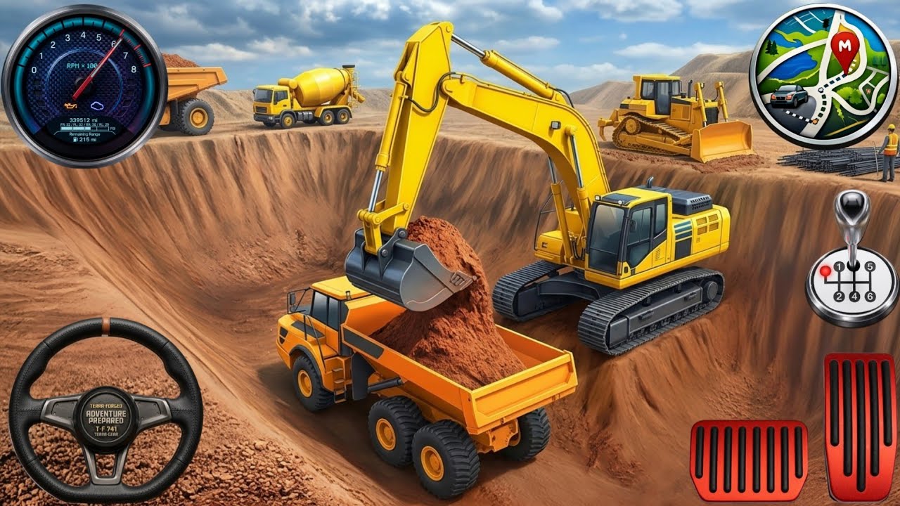👷City Road Construction Simulator 3D 🚧 | Heavy Excavator & Truck - Android Gameplay