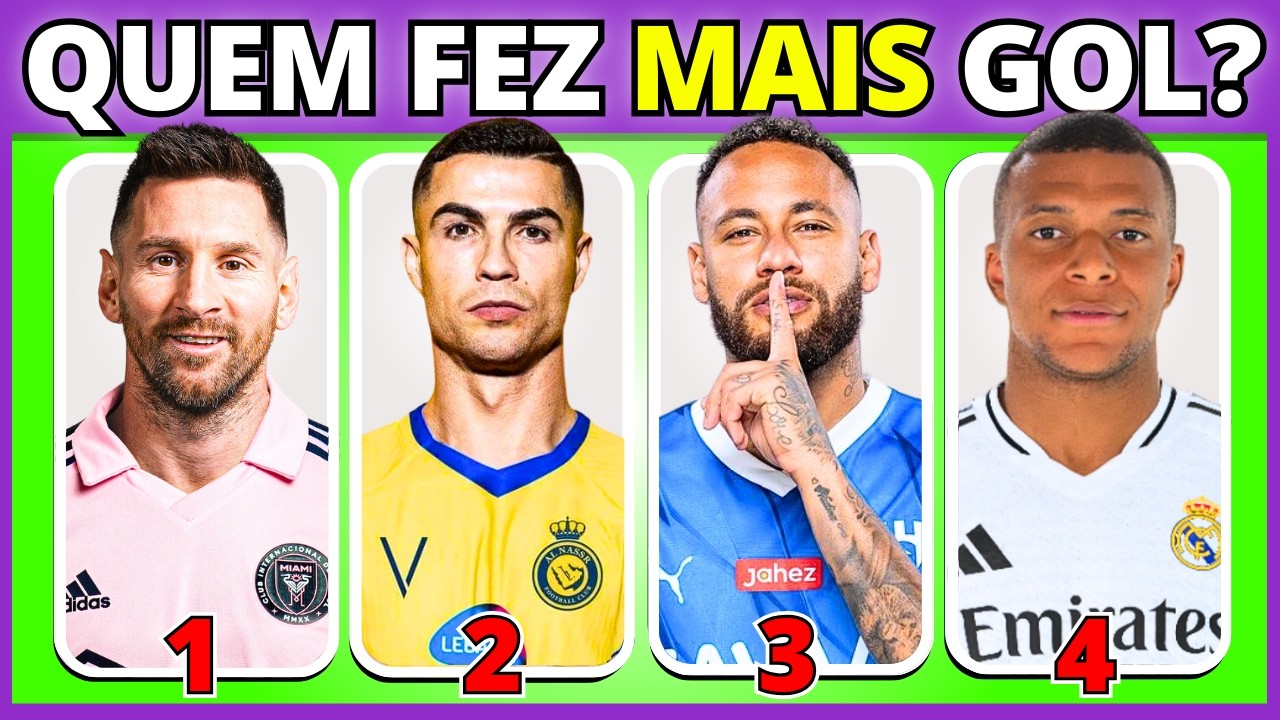 ⚽ QUANTO VOCÊ SABE DOS MELHORES JOGADORES DO MUNDO❓🟨 | Neymar | Cristiano Ronaldo | Messi | #quiz