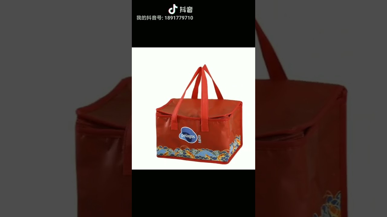 Accept customized logo and packing non woven insulated lunch thermal cooler bag
