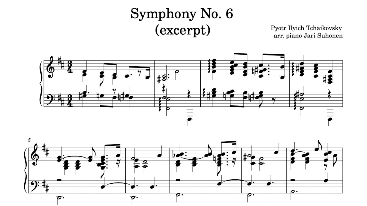 Tchaikovsky Symphony No. 6 (excerpt) - Piano Solo