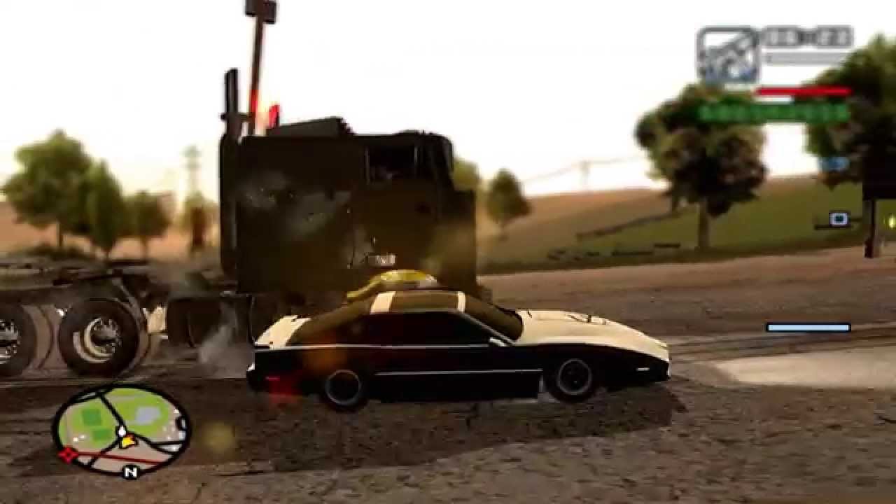 GTA San Andreas Mods - Knight Rider: KITT Vs. Goliath with Trailer