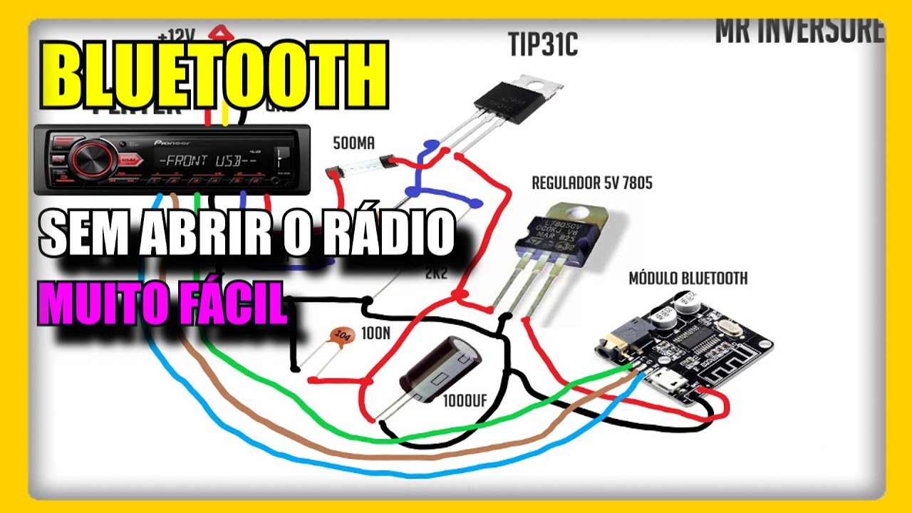 💥ESQUEMA DE COMO COLOCAR BLUETOOTH EM QUALQUER RÁDIO SEM PRECISAR ABRIR O SEU SOM ( MUITO FÁCIL )