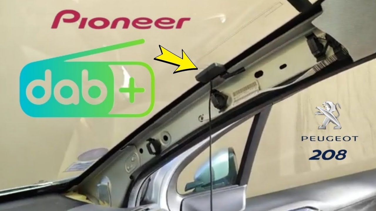 📡 Установка антенны PIONEER DAB CA-AN-DAB.001 на PEUGEOT 208 / 2008