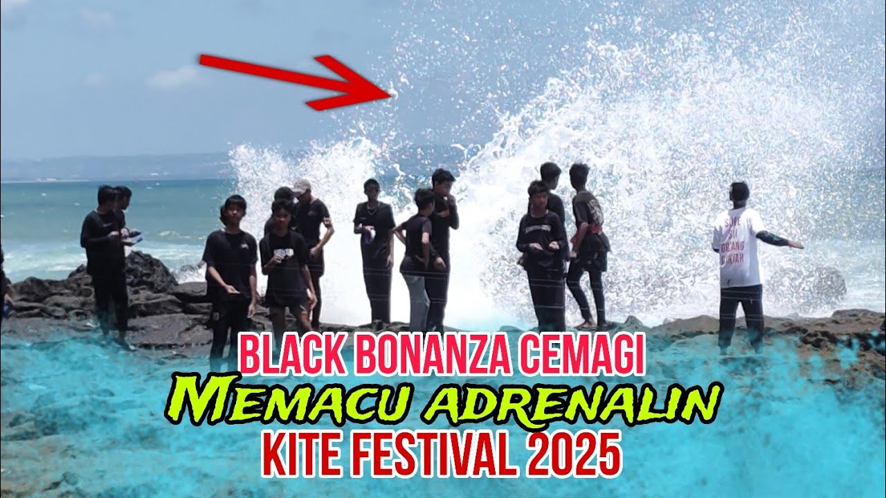 Deburan ombak bukan halangan‼️ Black Bonanza Cemagi Mini Kite Festival 2025.