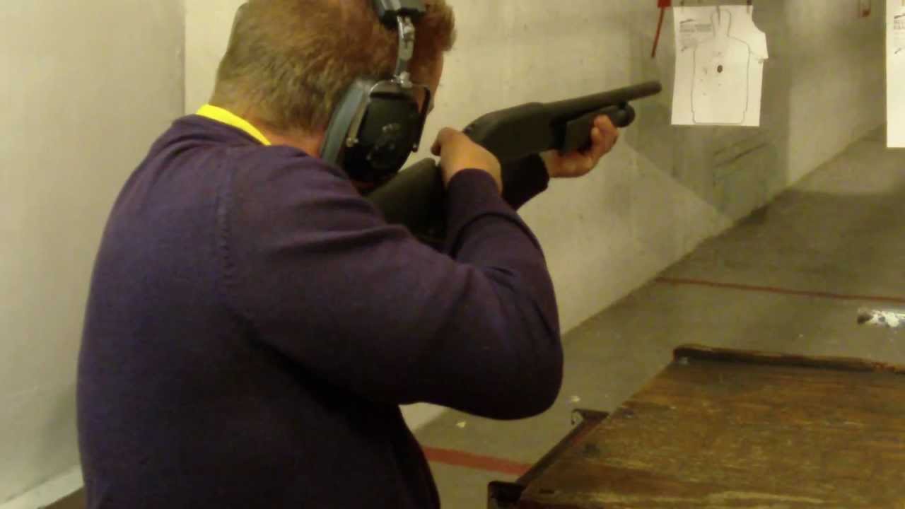 Leon with the pump action shotgun, Reds indoor range Austin Texas