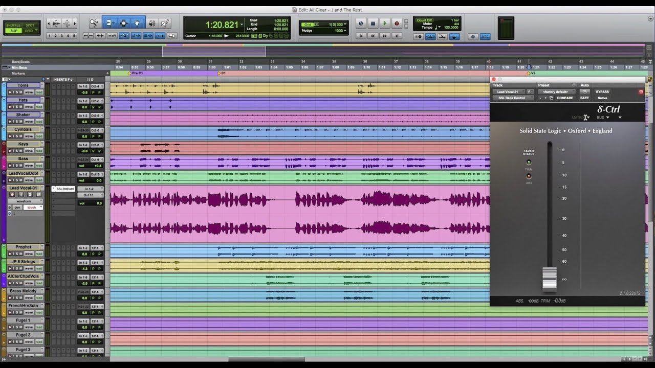 Сведение звука с помощью SSL Matrix, Delta Control и ProTools.