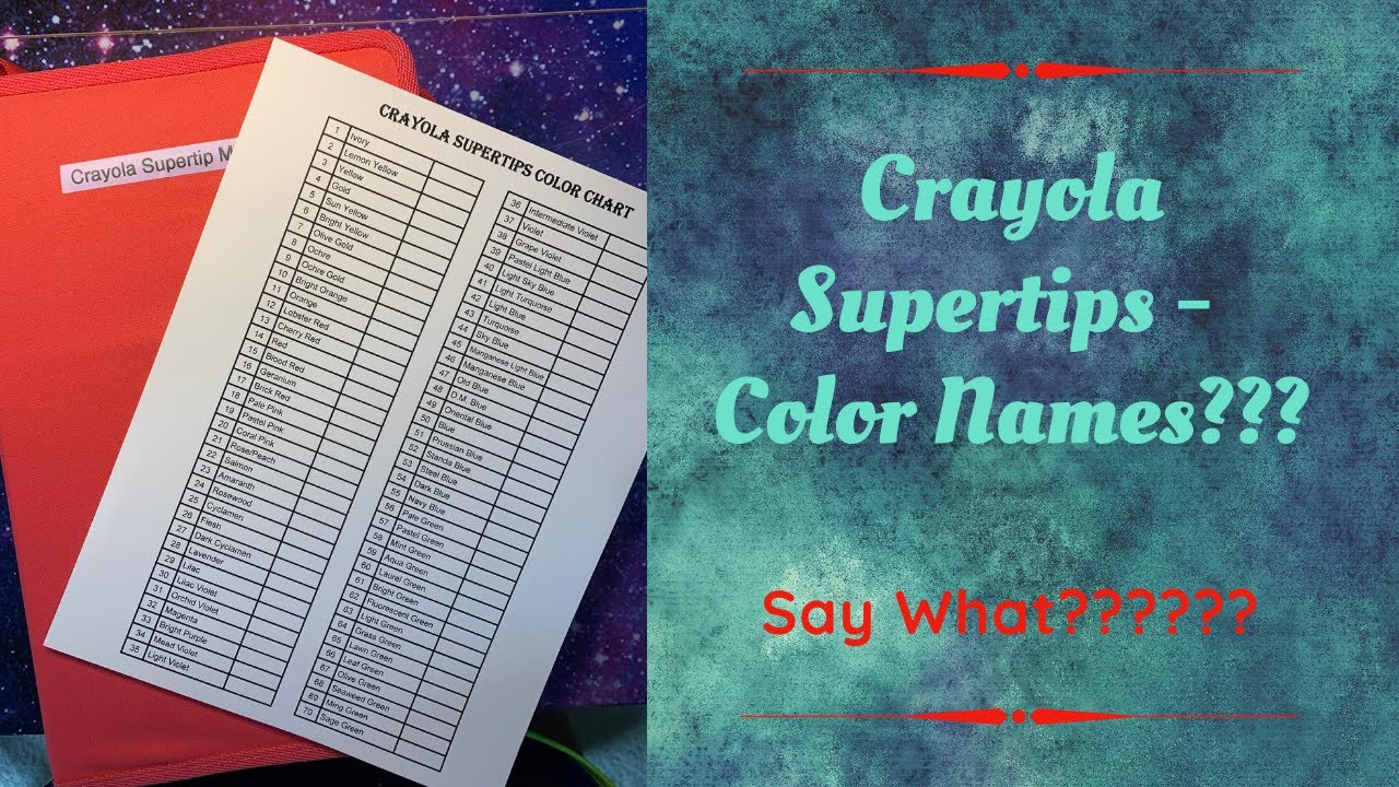 Crayola Supertips - Color Names????? Say What??????