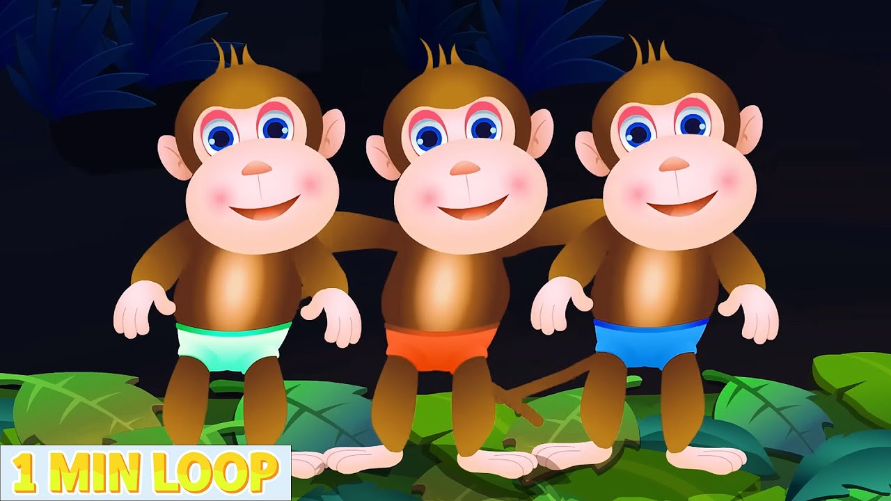 [2 MIN LOOP] Five Little Monkeys Remix 🐒🎧 Fun Beat Variations & Playtime Nursery Rhymes for Children