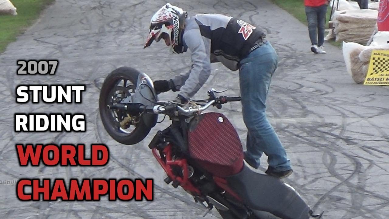 Stunt riding freestyle show of 2007 world champion stunt rider Angyal Zoltan