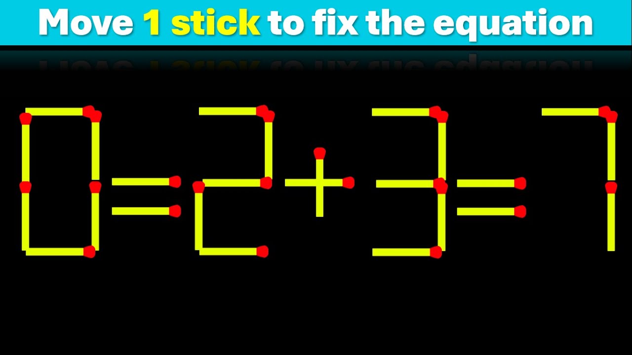 Improve IQ – Matchstick Puzzle – Fix the Equation #matchstickpuzzle #matchsticklogic