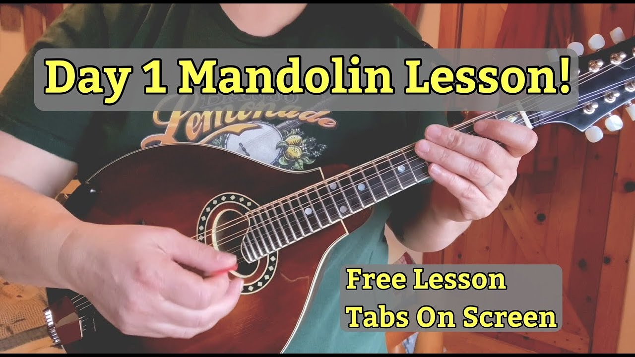 Day 1 Mandolin Lesson | FREE lesson Tabs on screen!