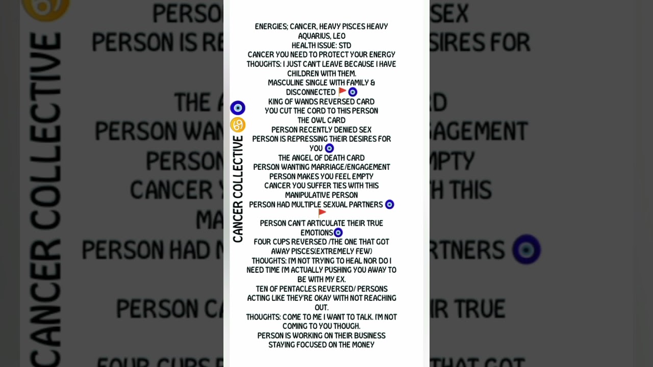 CANCER COLLECTIVE 🧿♋: PERSON'S CURRENT THOUGHTS