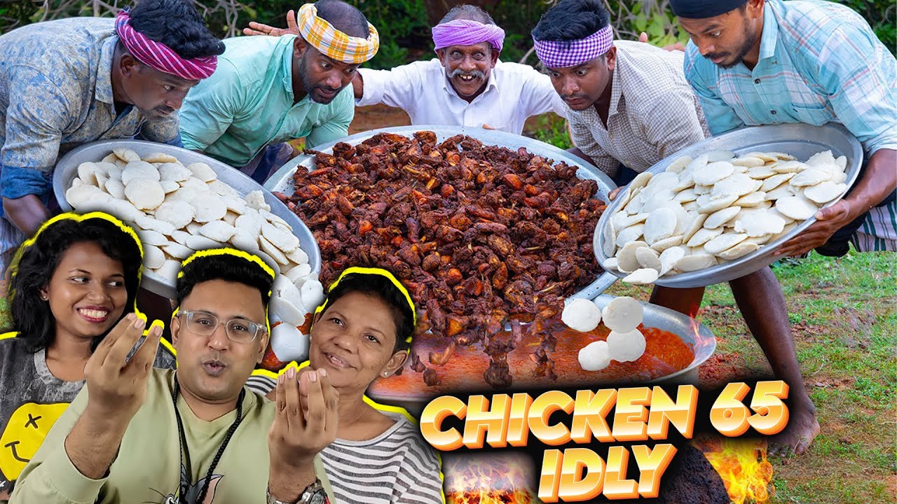 CHICKEN 65 IDLI 🤤😋 Reaction | Ramstk Family