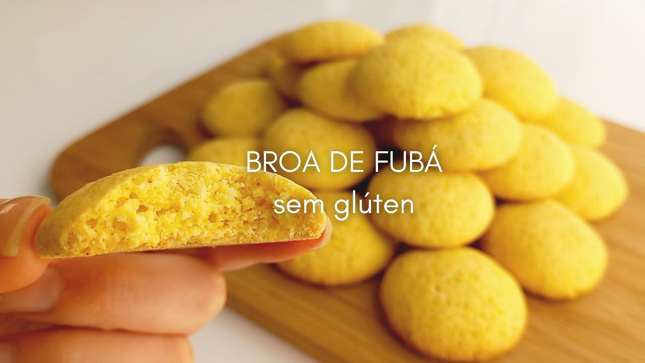 BROA DE FUBÁ SEM GLÚTEN | bolacha doce de fubá sem glúten e sem leite