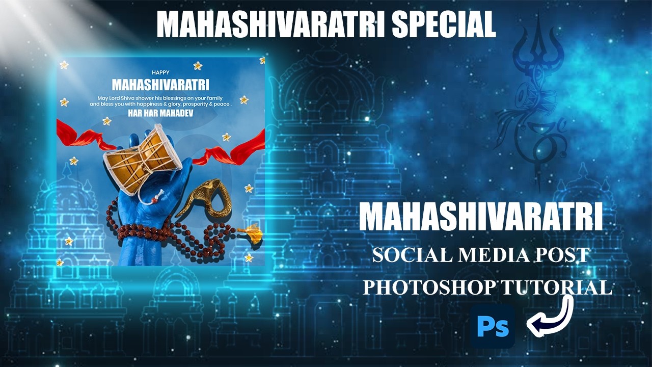 How to Design Mahashivaratri 2026 Poster in Photoshop (Easy Tutorial)
