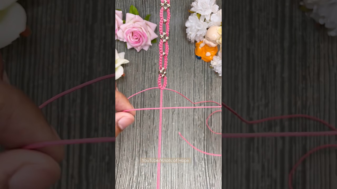 #bracelet #macrame #diycrafts beads Macrame Bracelet making #macramejewelry