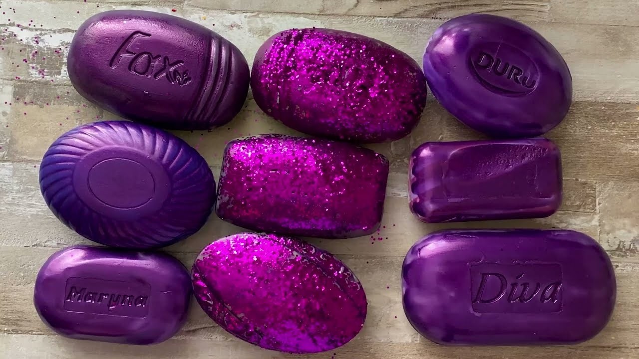 Relaxing ASMR Soap:  Crushing Colorful Soap, Cutting cubes, and Creating with Glitter and Foam!