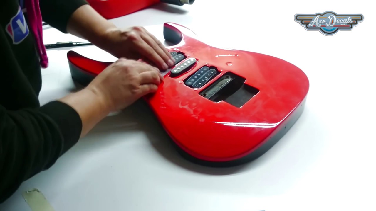 How to Reskin Your Guitar in 30 minutes! axedecals.com / Custom Guitar Body Wrap