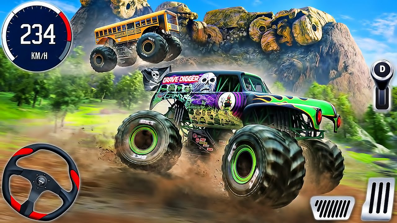 Monster Truck Jam Steel Titans Stunt - Extreme GT Car Mega Ramp Impossible Racing - PC GamePlay